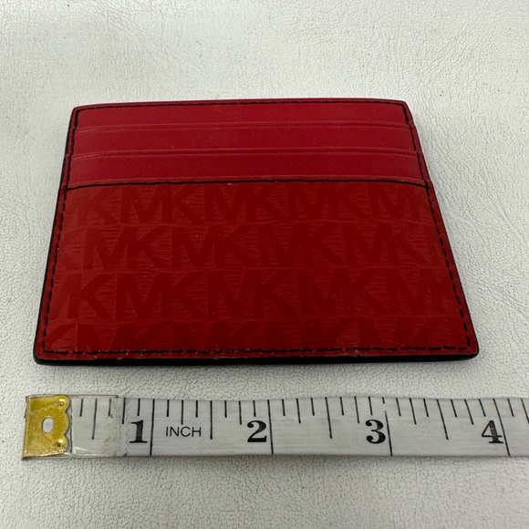 Michael Kors Logo Leather Card Case, Men's Size OS - Red - Picture 6 of 6